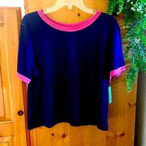 BP Navy & Pink Trim Short Sleeve Tee